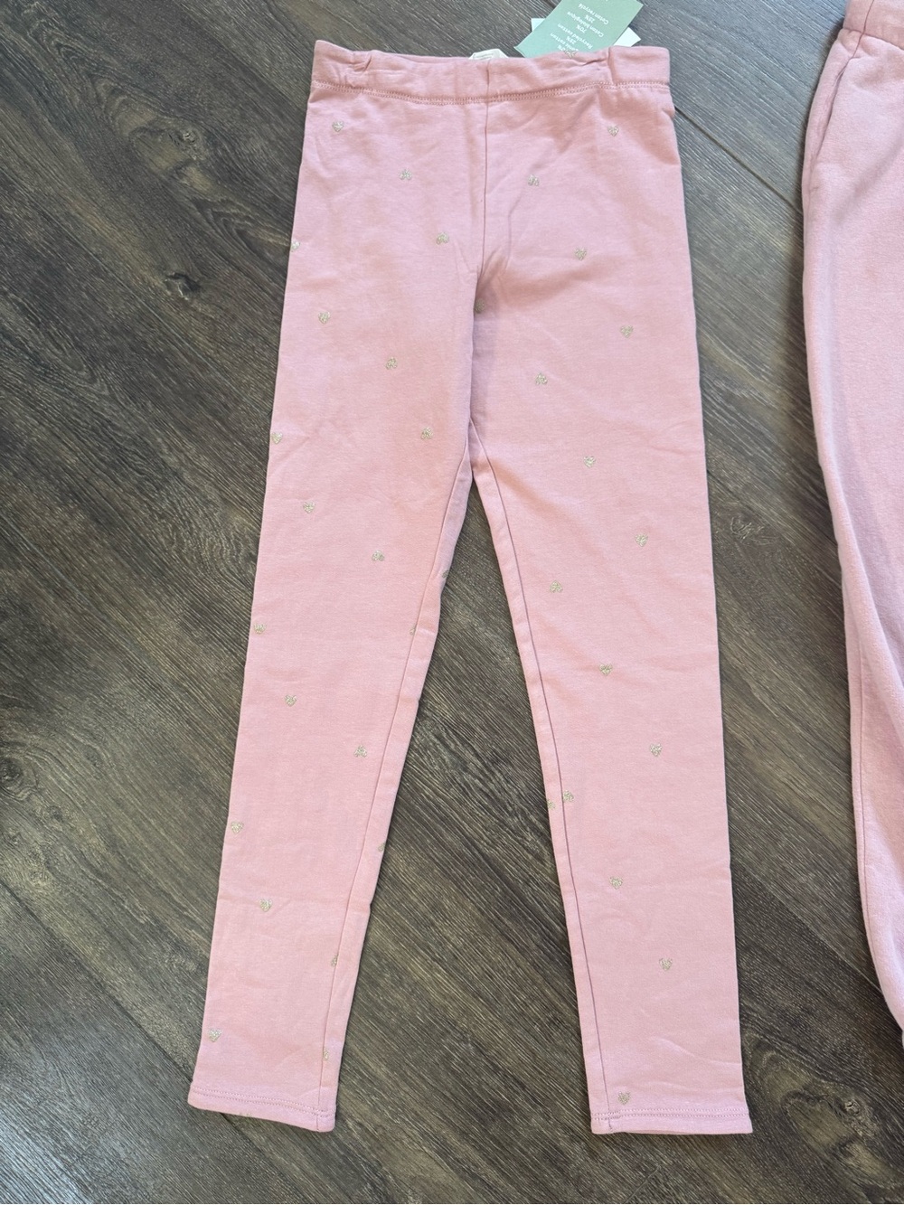 H&M Girls Pink 4pc Outfit Bundle Set Lot Gold Hearts Leggings Sweats Size 8 - Picture 3 of 16